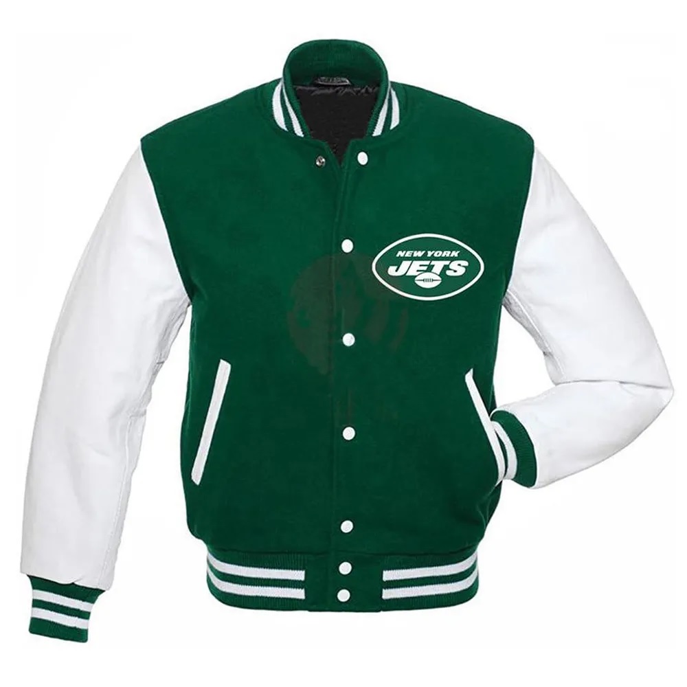 NY Jets Green and White Varsity Jacket