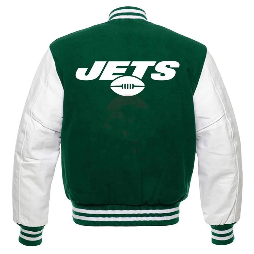 NY Jets Green and White Varsity Jacket