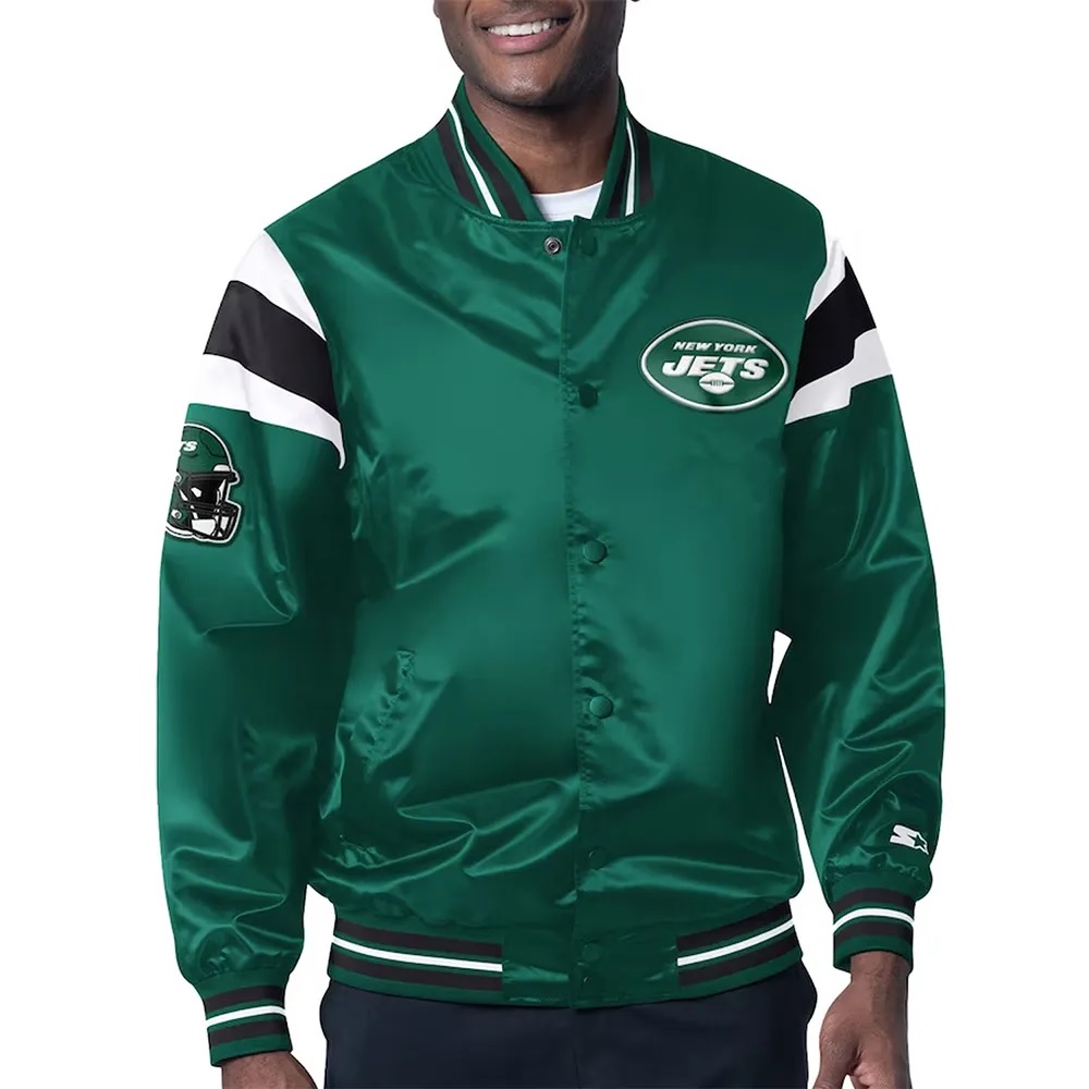NY Jets Midweight Green Satin Jacket