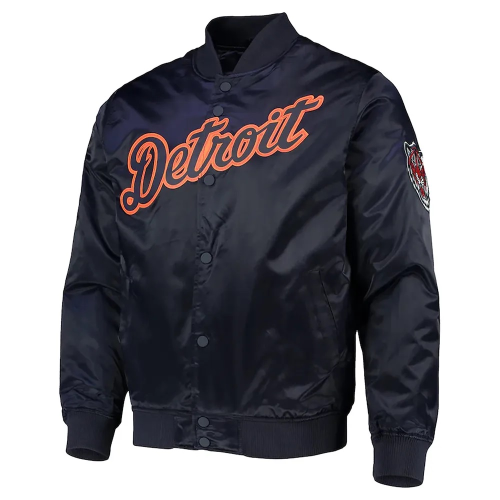 Detroit Tigers Wordmark Satin Jacket