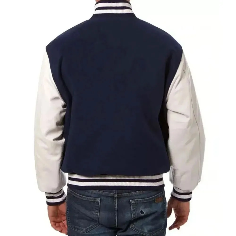 Navy White Atlanta Braves Varsity Jacket