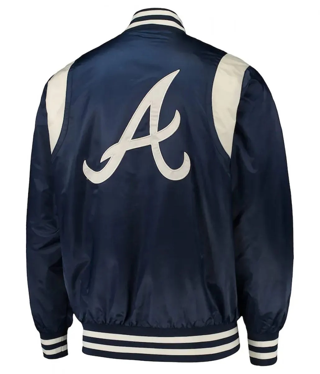 Navy and White Atlanta Braves Full-Snap Jacket