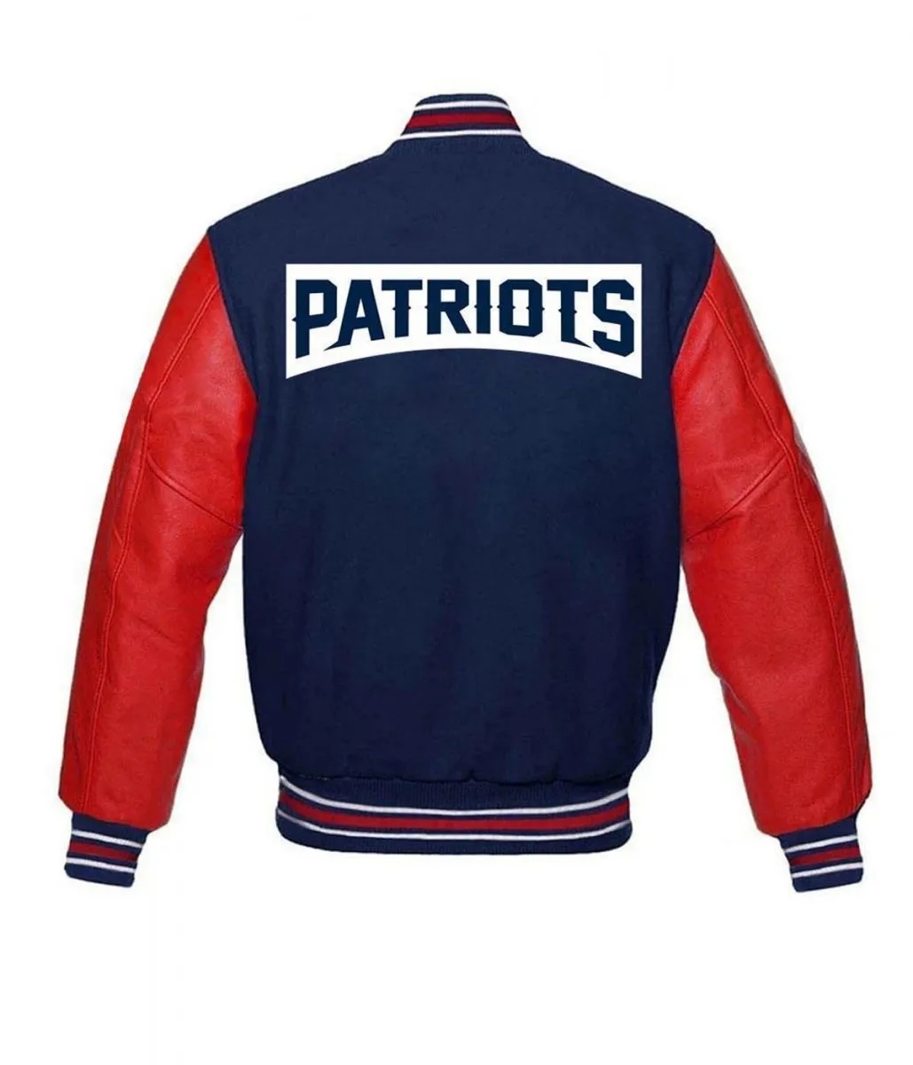 New England Patriots Letterman Red and Blue Jacket