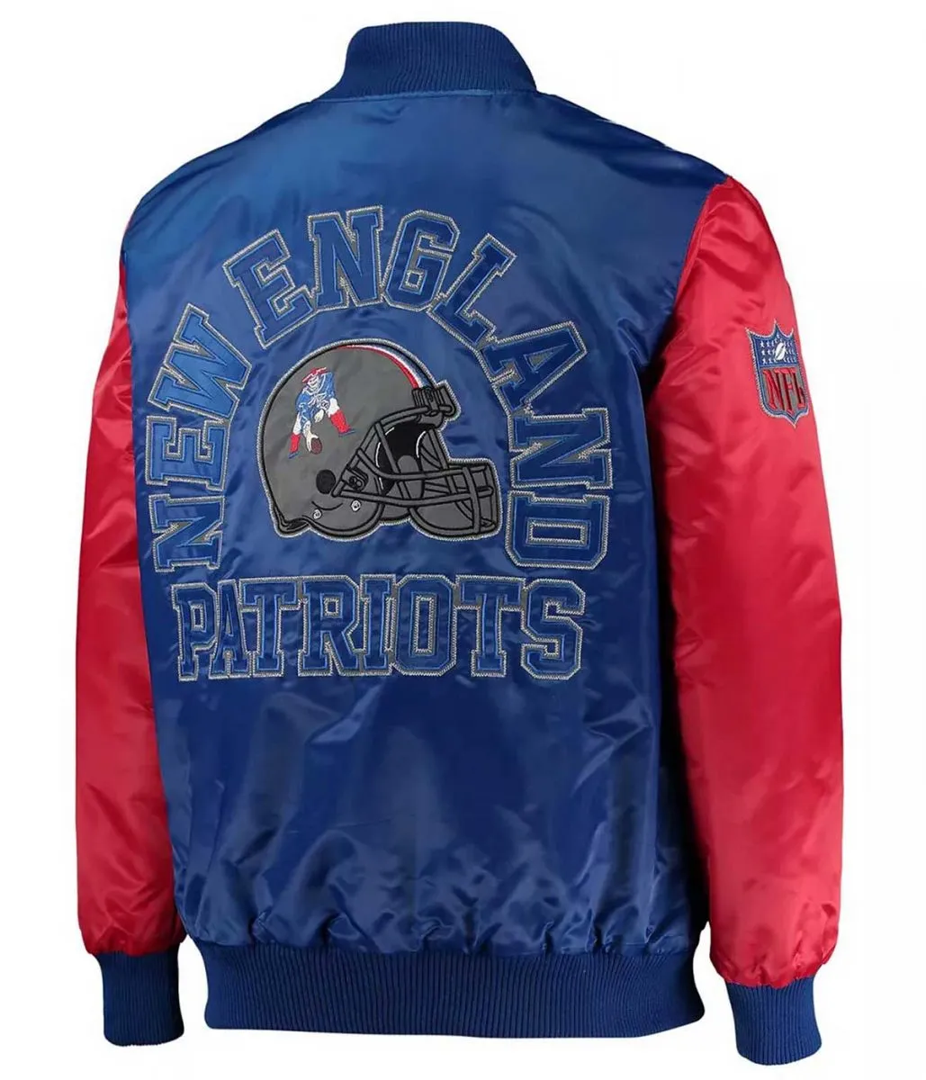 New England Patriots Locker Room Throwback Red and Blue Jacket
