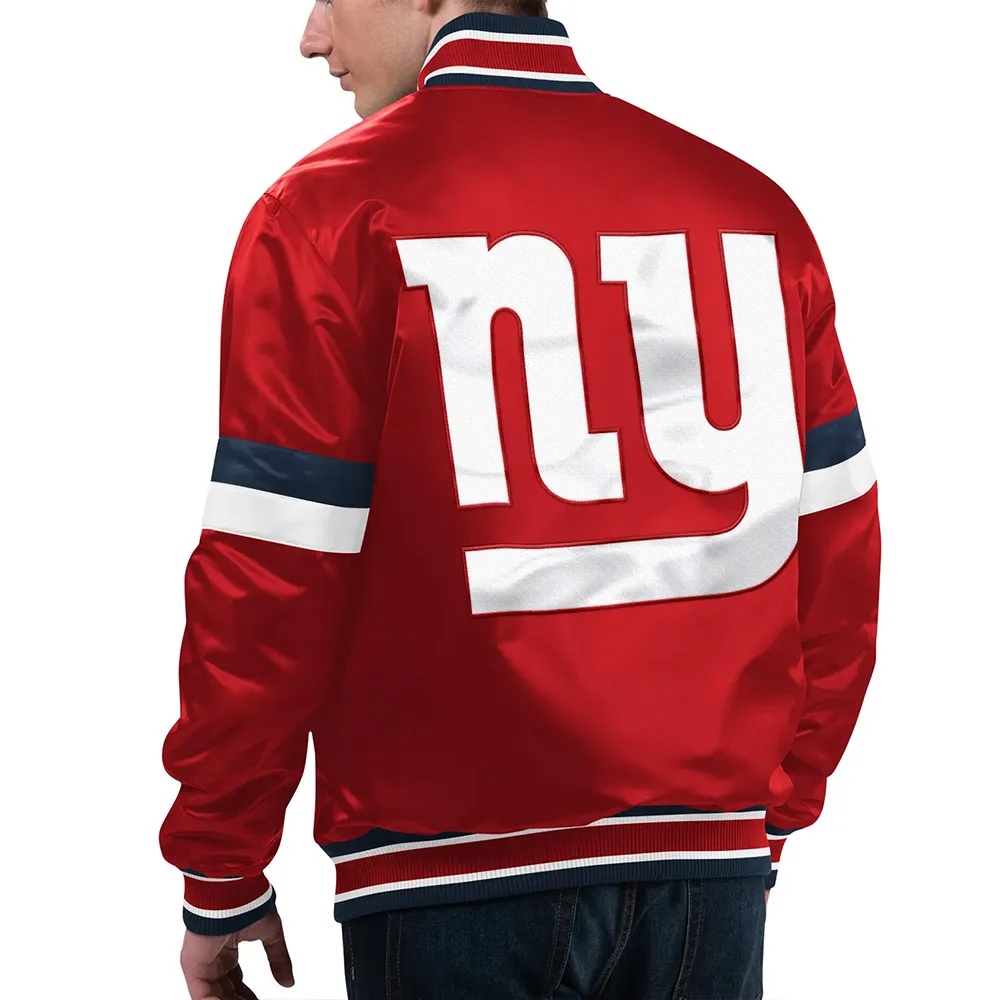 New York Giants Home Game Red Satin Jacket