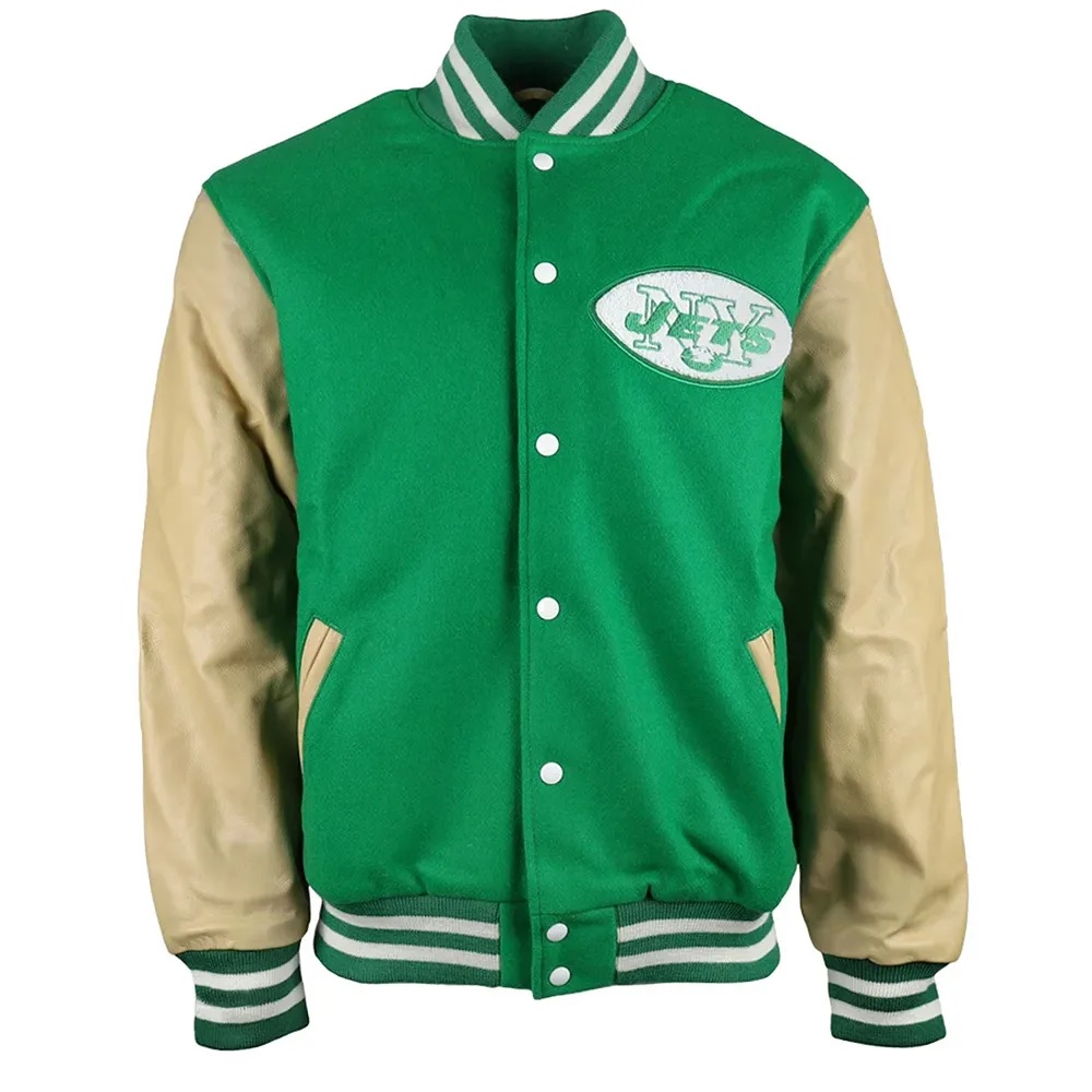 New York Jets Varsity Green and Beige Jacket