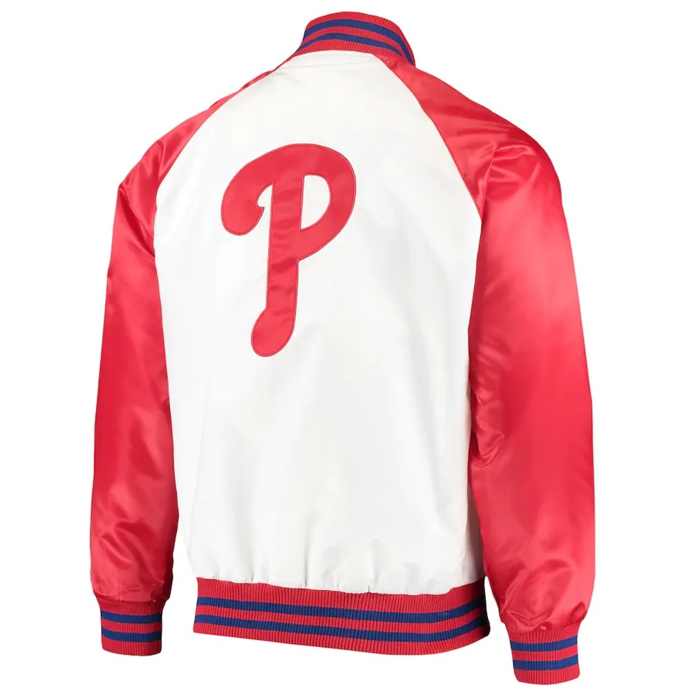 Philadelphia Phillies Clean-Up Hitter White/Red Satin Jacket