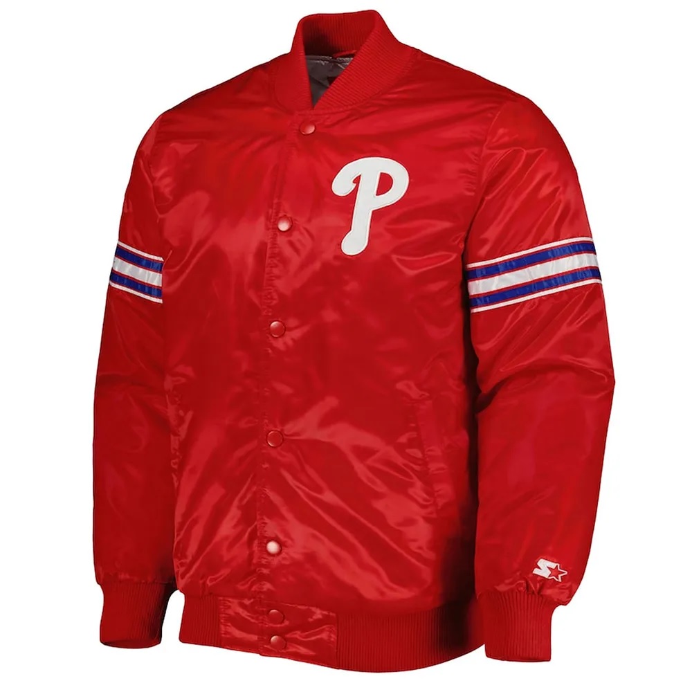 Pick & Roll Philadelphia Phillies Varsity Red Satin Jacket