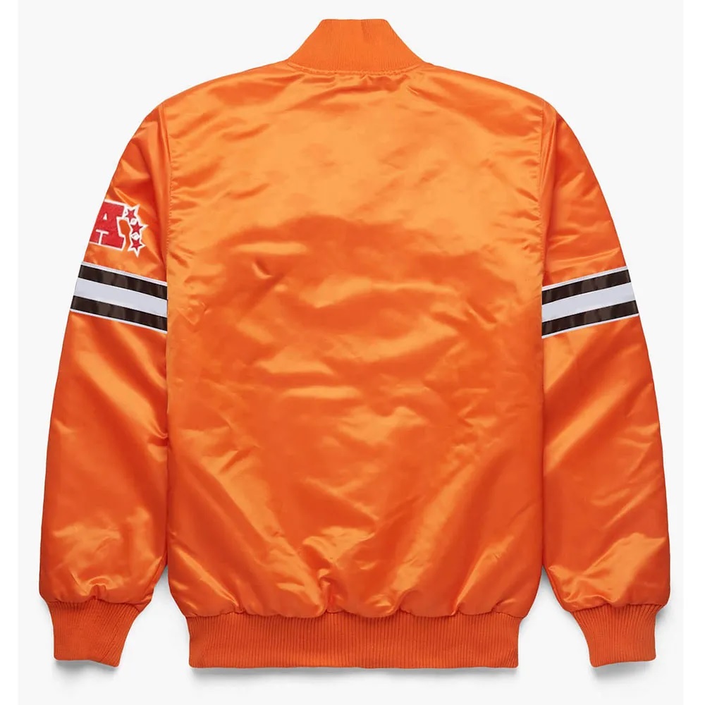 Pick and Roll Denver Broncos Orange Satin Jacket