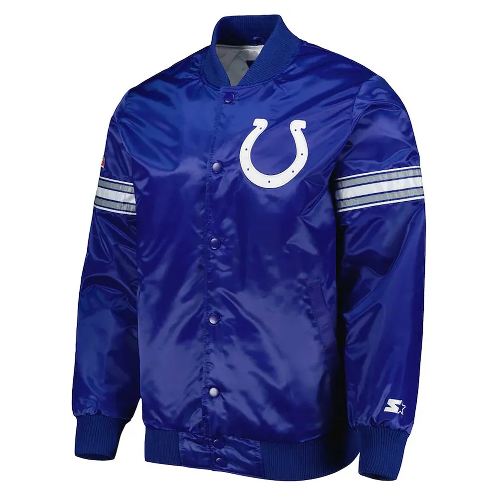 Pick and Roll Indianapolis Colts Blue Satin Jacket