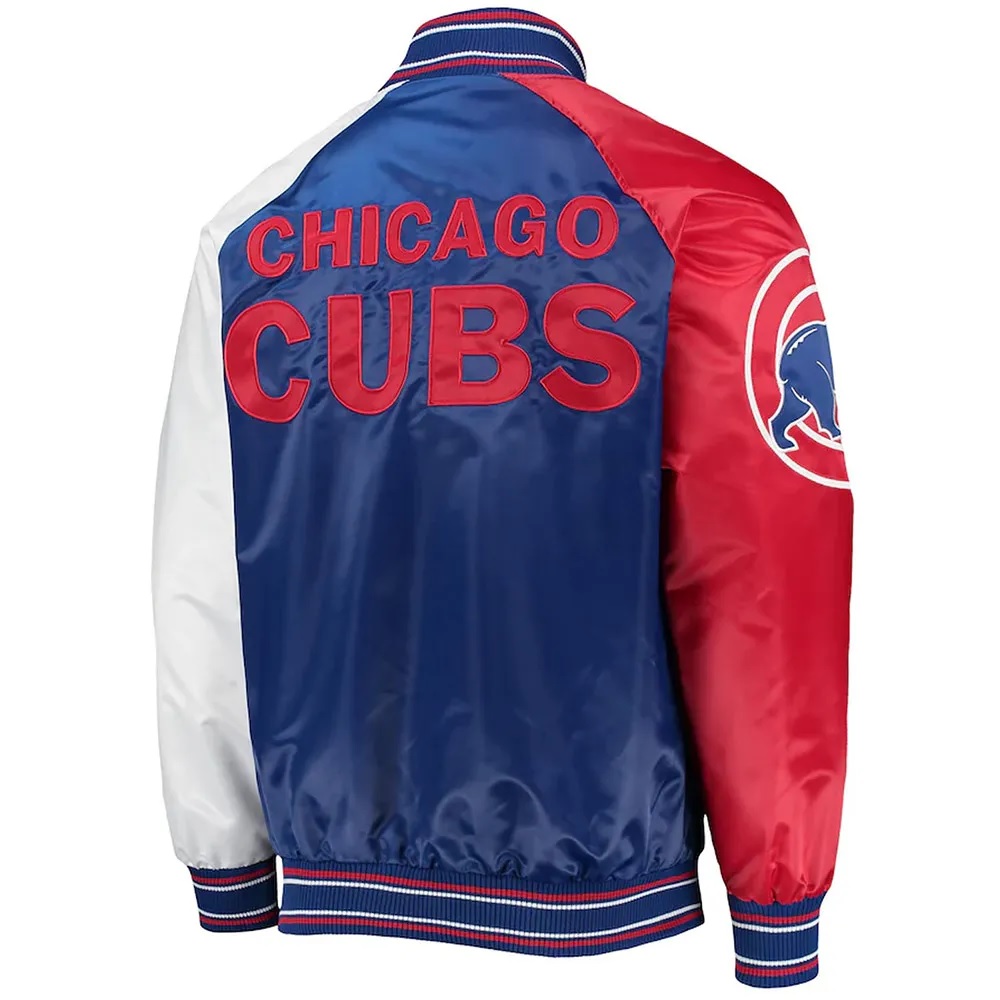 Royal Red Chicago Cubs Reliever Varsity Satin Jacket