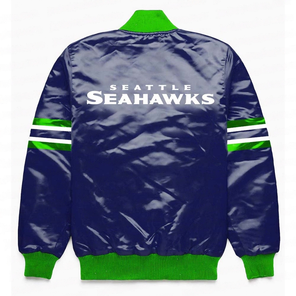 Seattle Seahawks Button Down Blue Jacket
