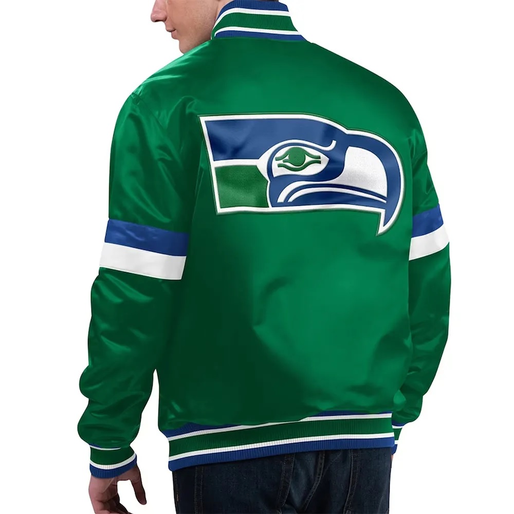 Seattle Seahawks Gridiron Classics Home Game Green Satin Jacket