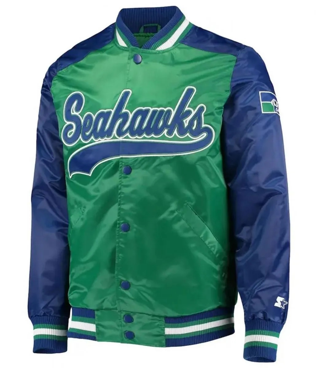 Seattle Seahawks Starter Blue and Green Jacket
