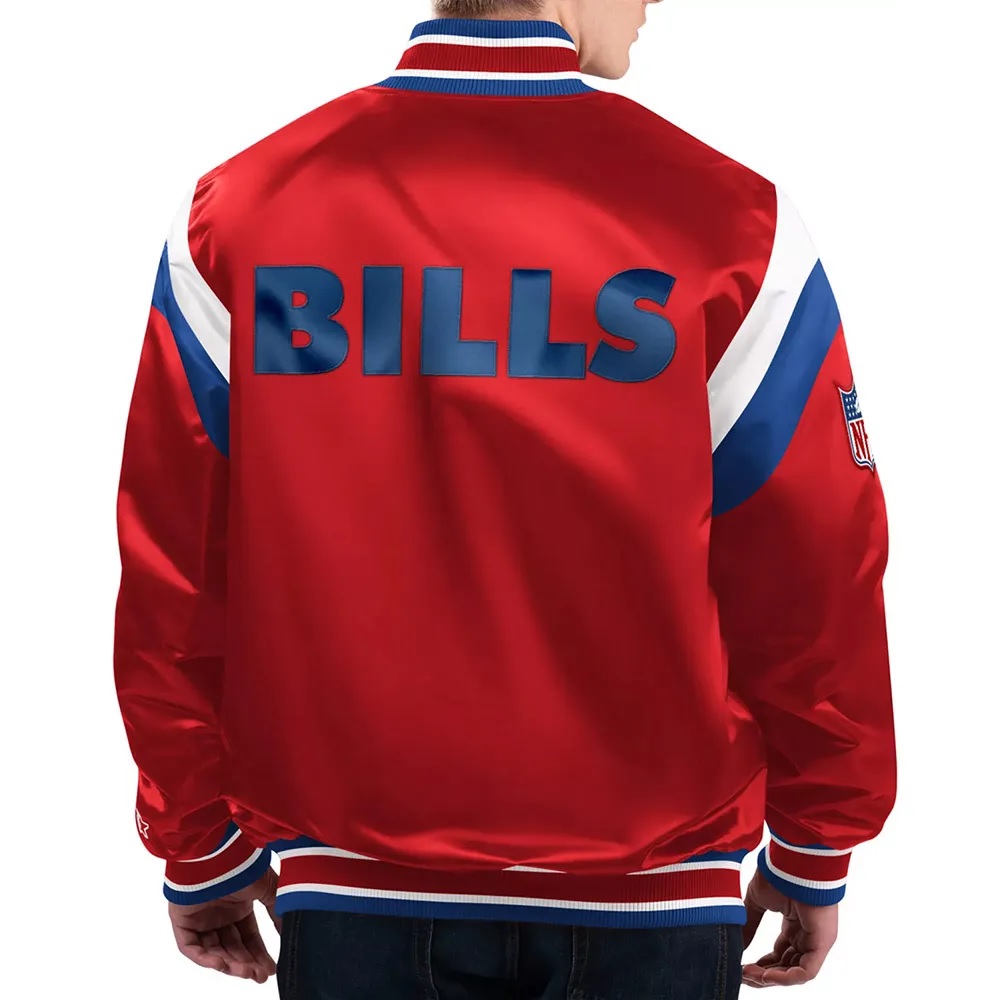 Shutout Throwback Buffalo Bills Red Satin Jacket