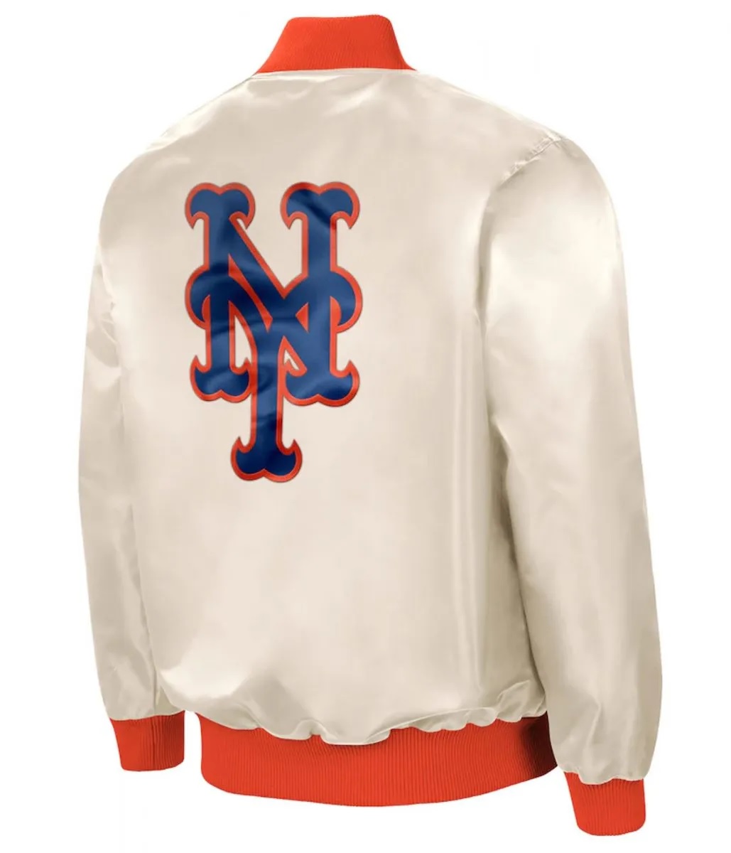 Starter NY Mets White Satin Jacket