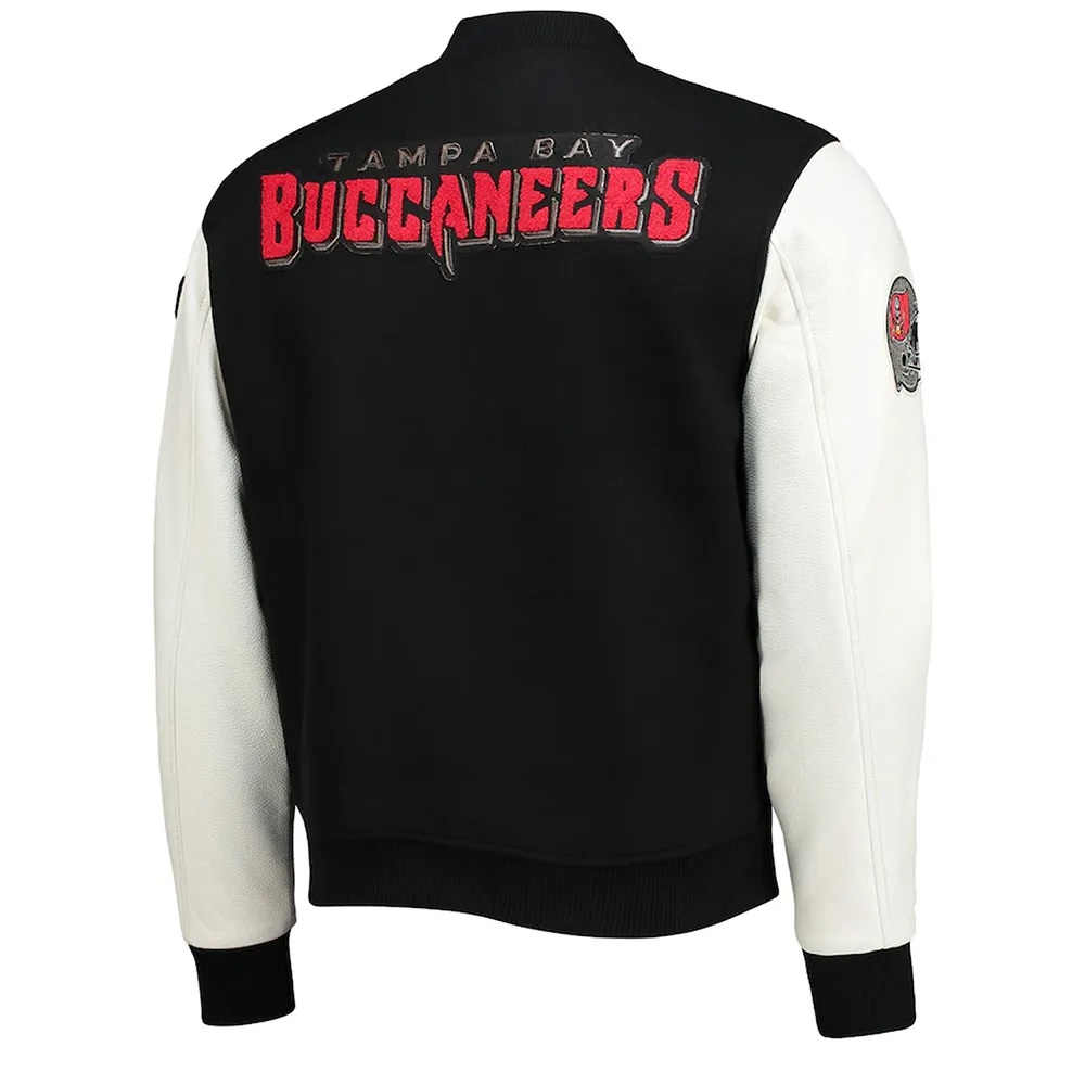 Tampa Bay Buccaneers White and Black Letterman Jacket