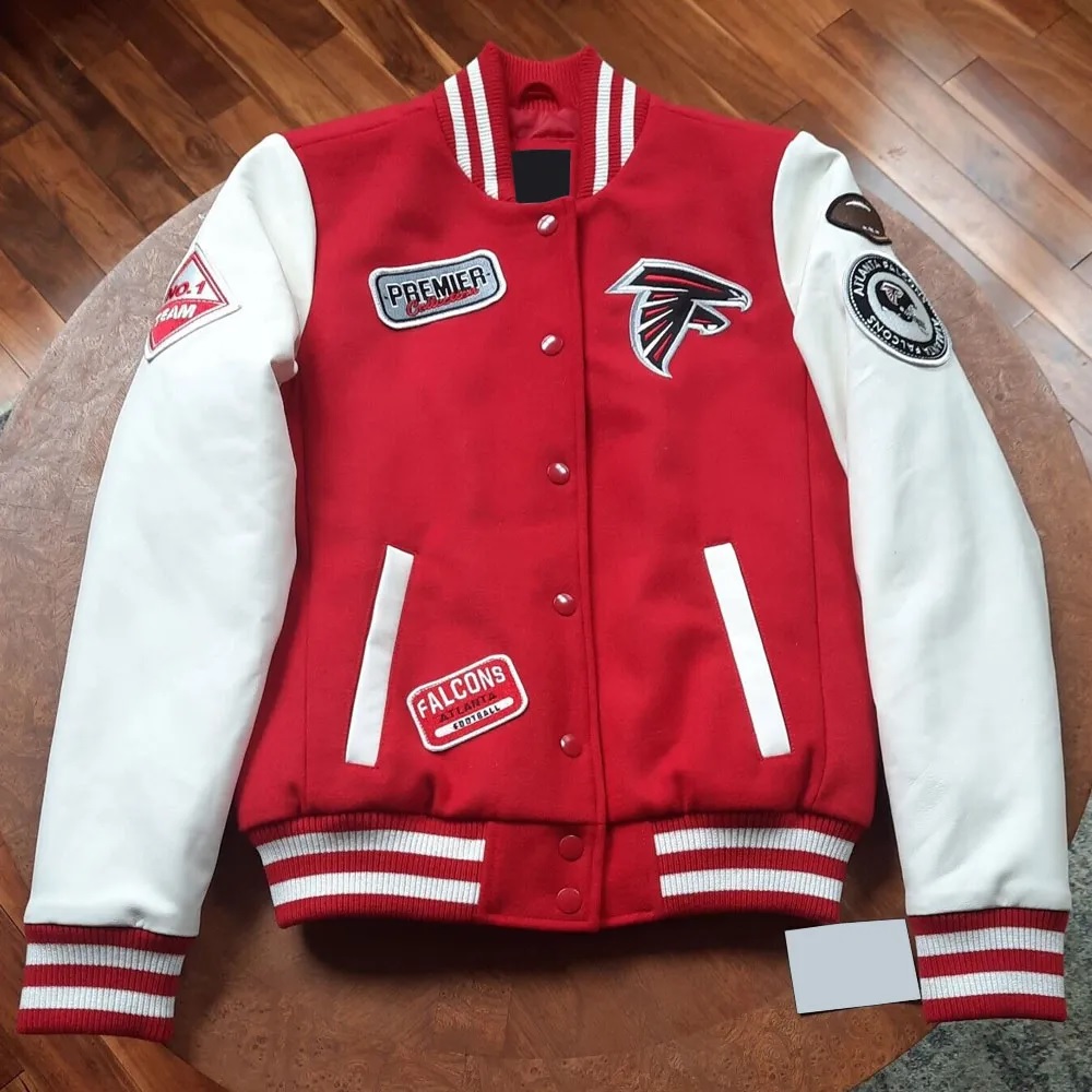 Varsity Atlanta Falcons White and Red Jacket