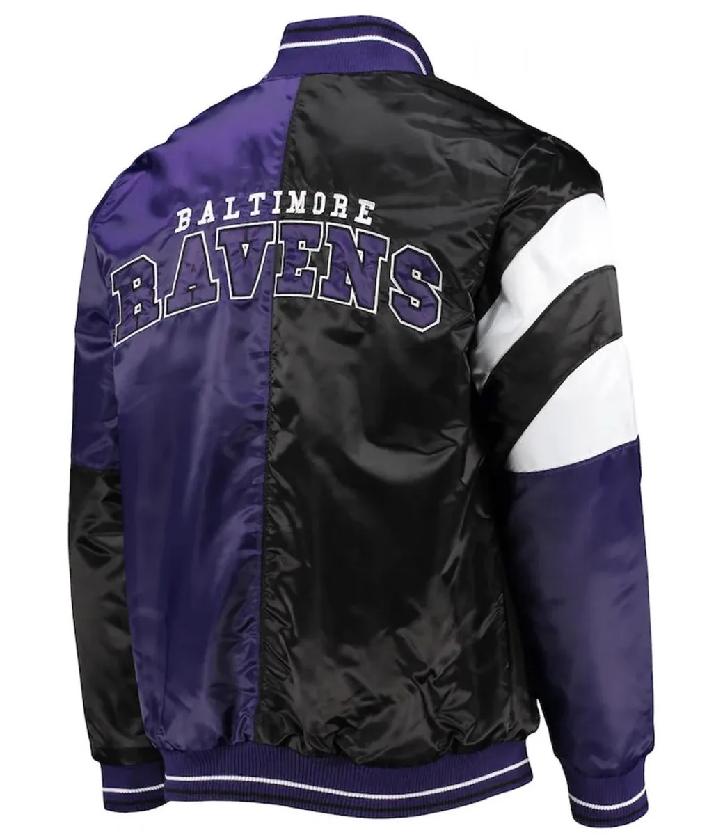 Varsity Baltimore Ravens Full-Snap Satin Jacket