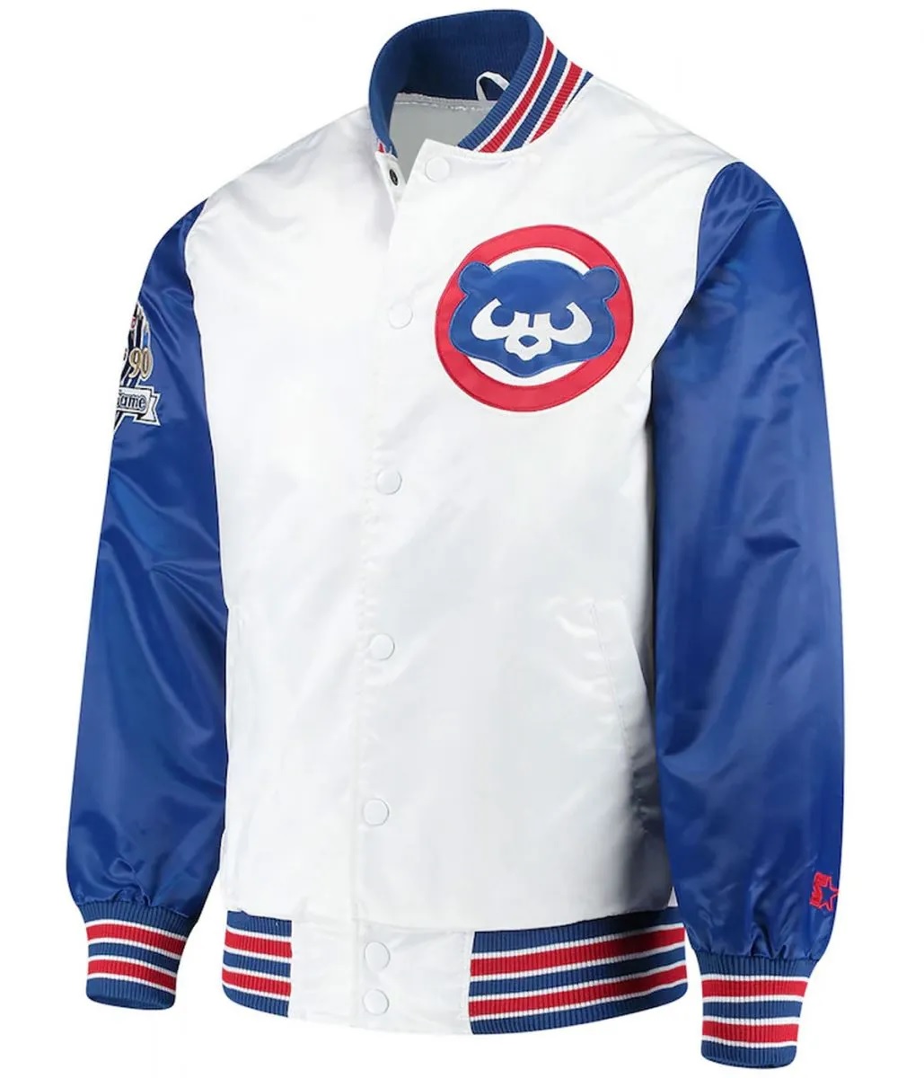Varsity Chicago Cubs Satin Royal Blue and White Jacket