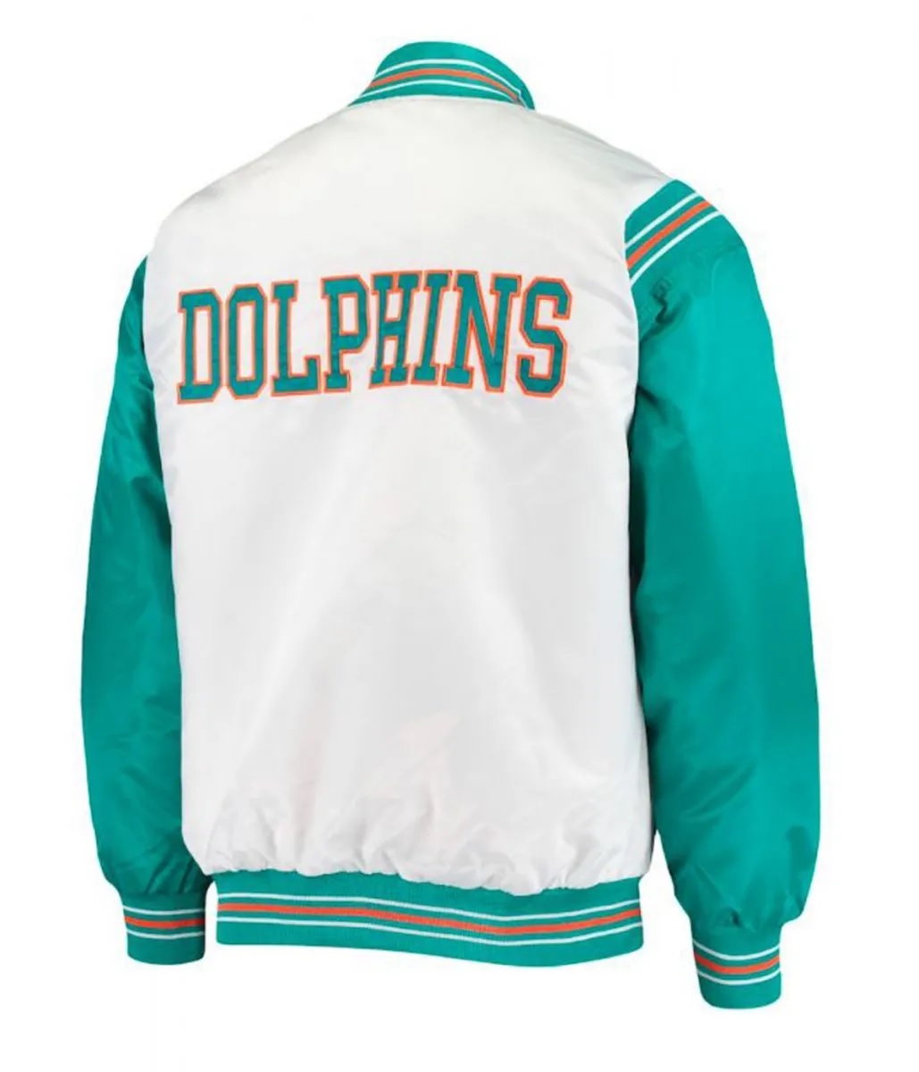 Miami Dolphins Green and White Starter Varsity Jacket