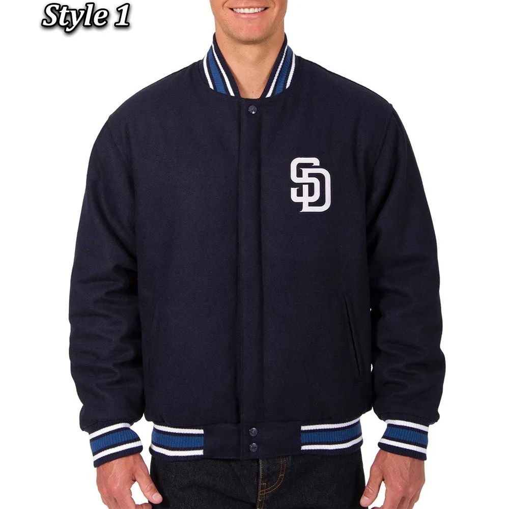 San Diego Padres Navy Blue Wool Jacket