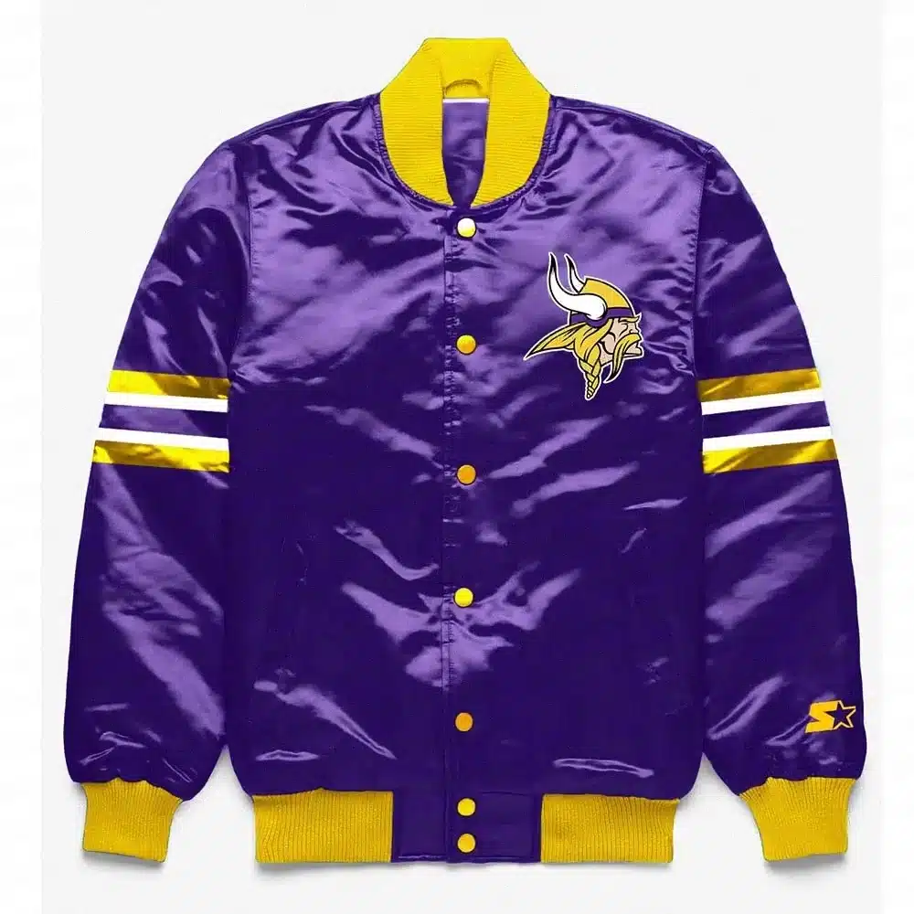 Minnesota Vikings Button Down Purple Jacket