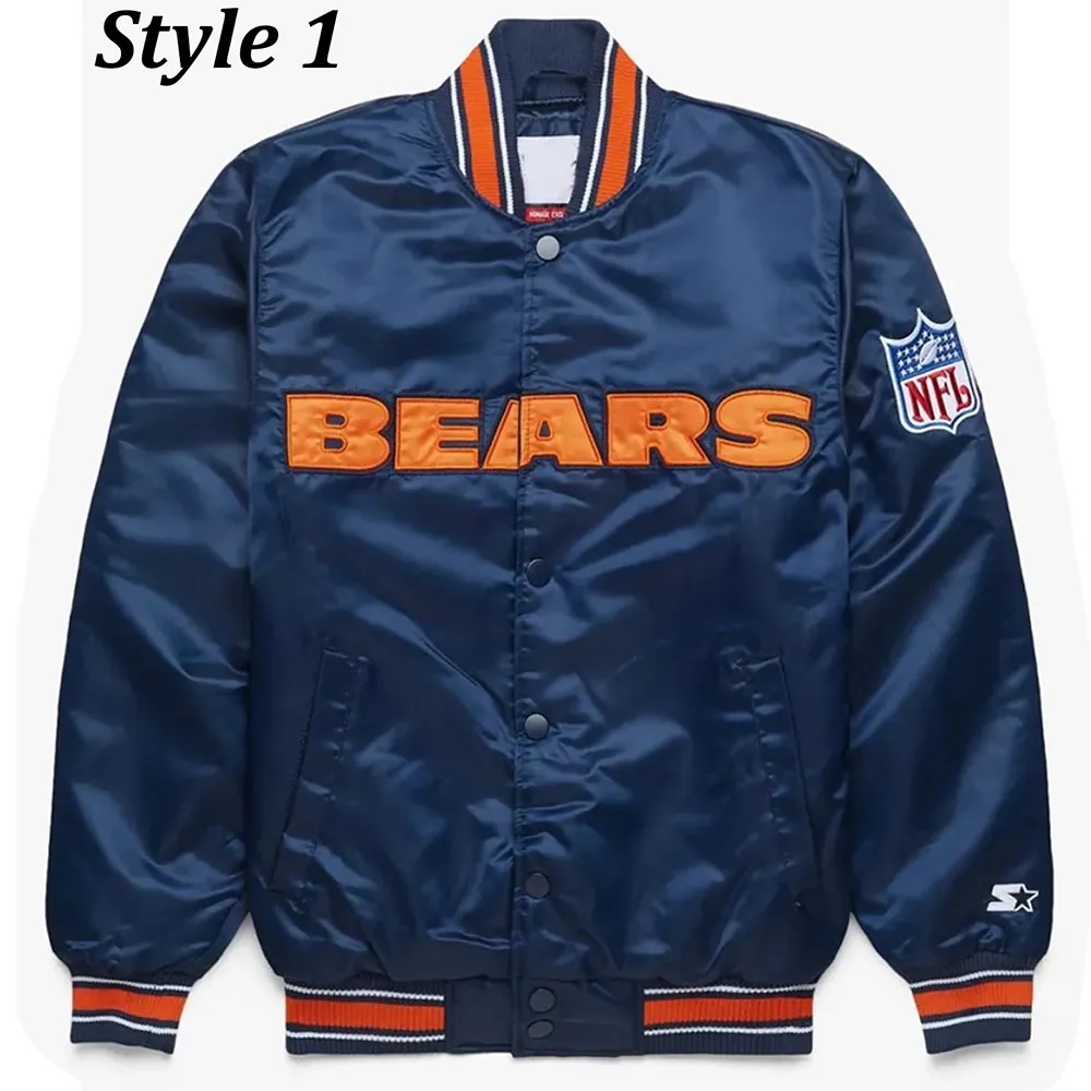 Chicago Bears Gameday Navy Blue Satin Jacket
