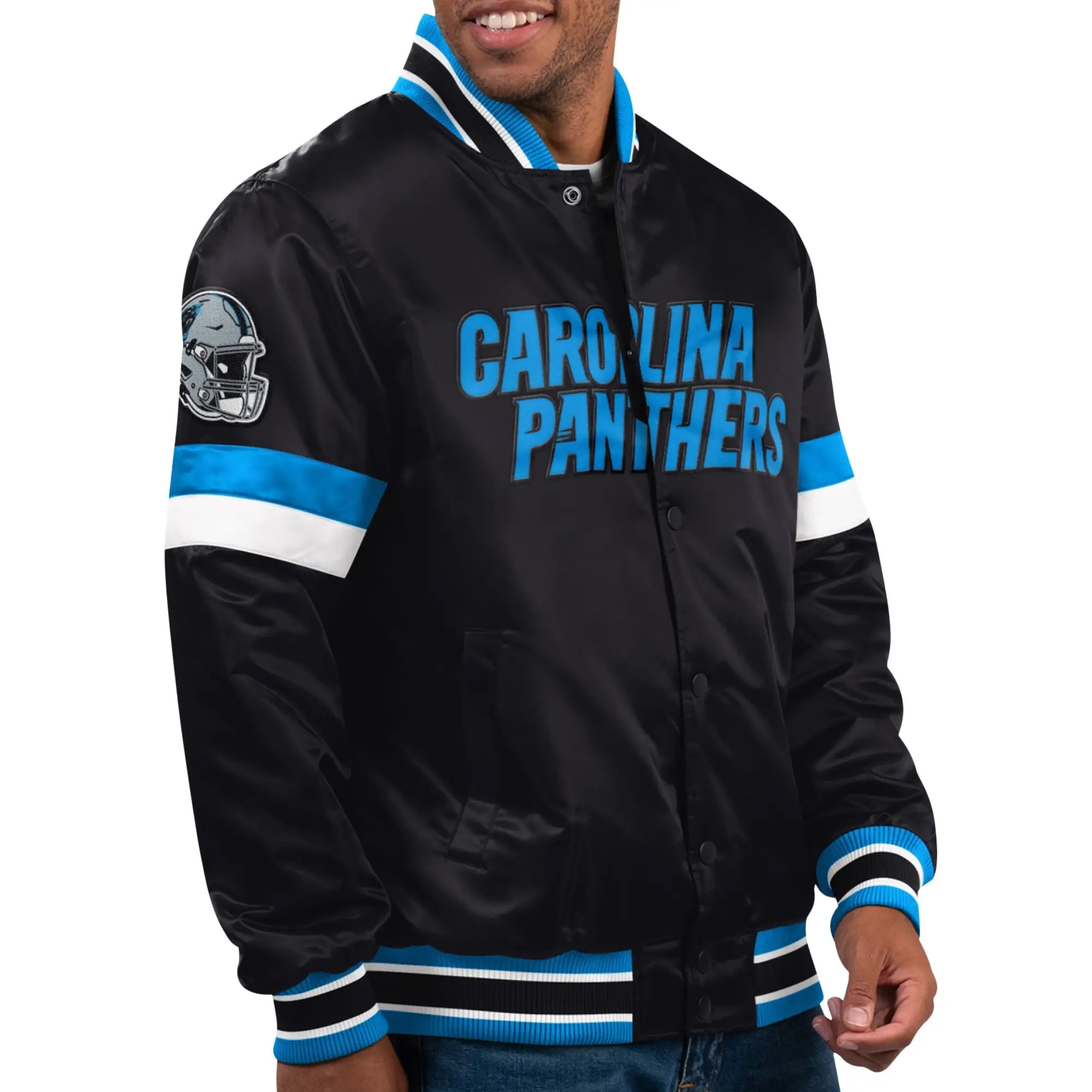 Carolina Panthers Starter Home Game Satin Varsity Jacket