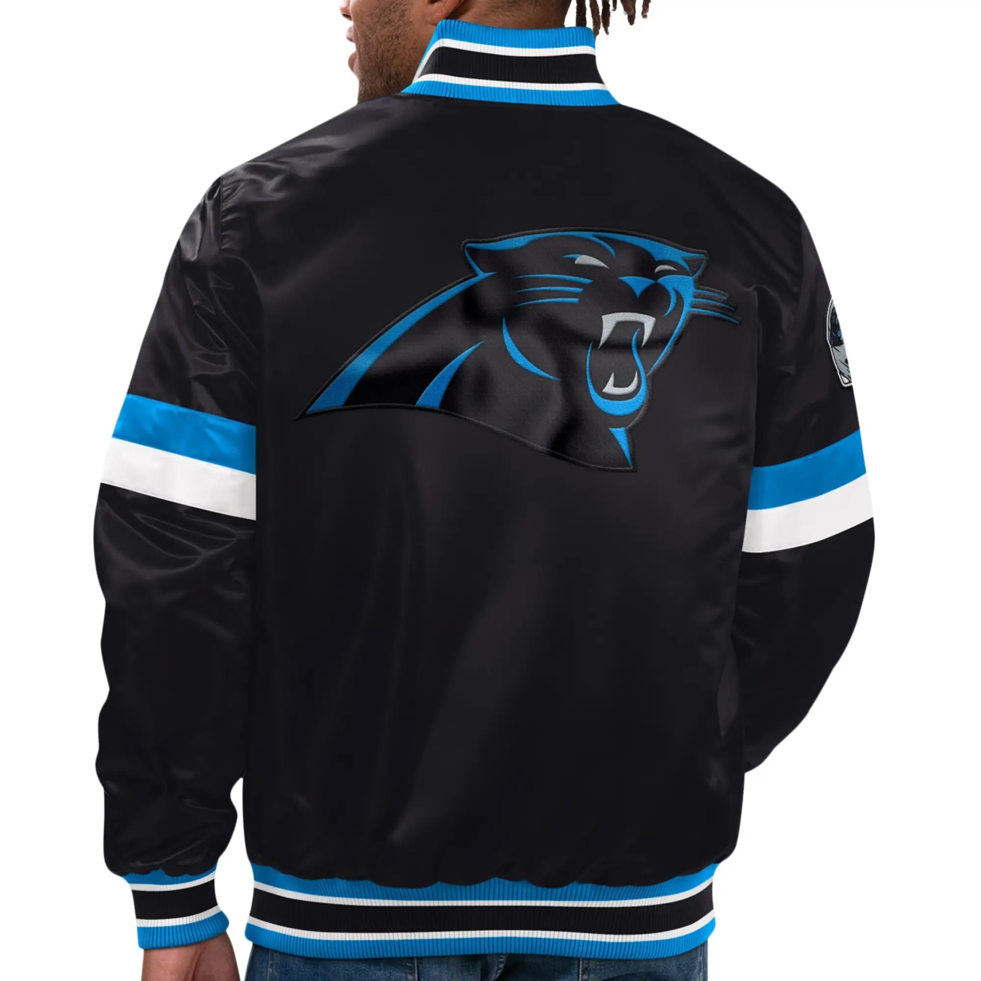 Carolina Panthers Starter Home Game Satin Varsity Jacket