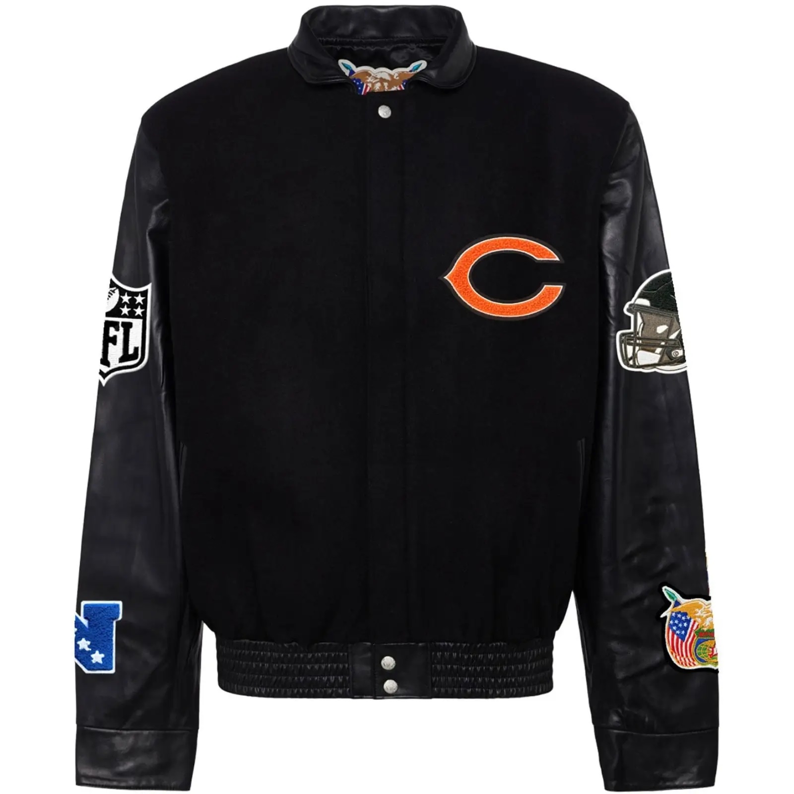 Chicago Bears Jeff Hamilton Wool and Leather Varsity Jacket