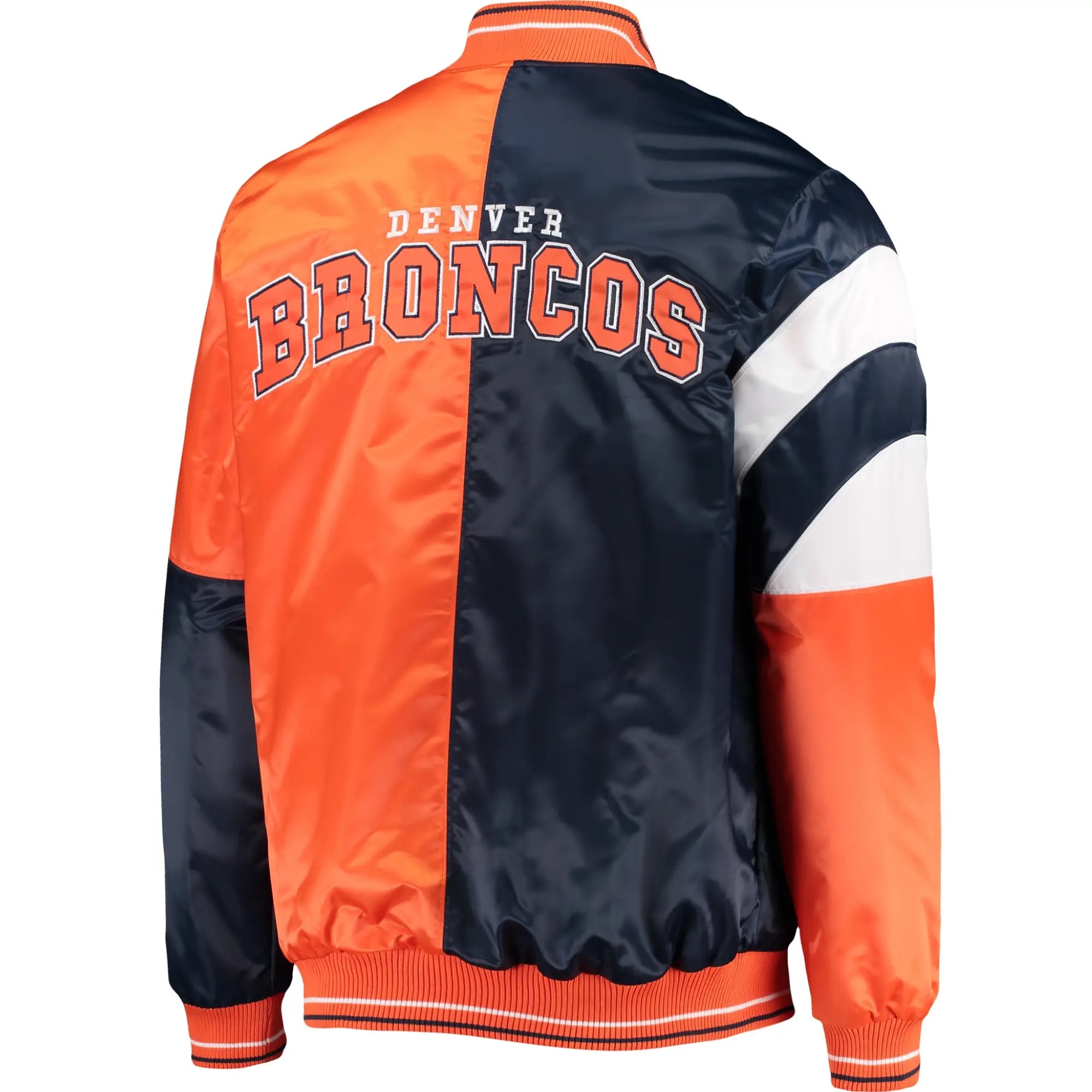 Denver Broncos Classic Rib Satin Varsity Jacket