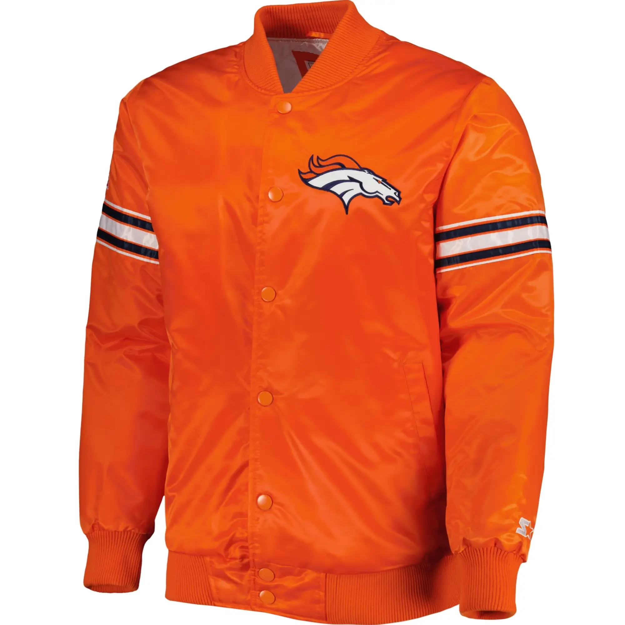 Denver Broncos Football Team Players Orange Varsity Jacket