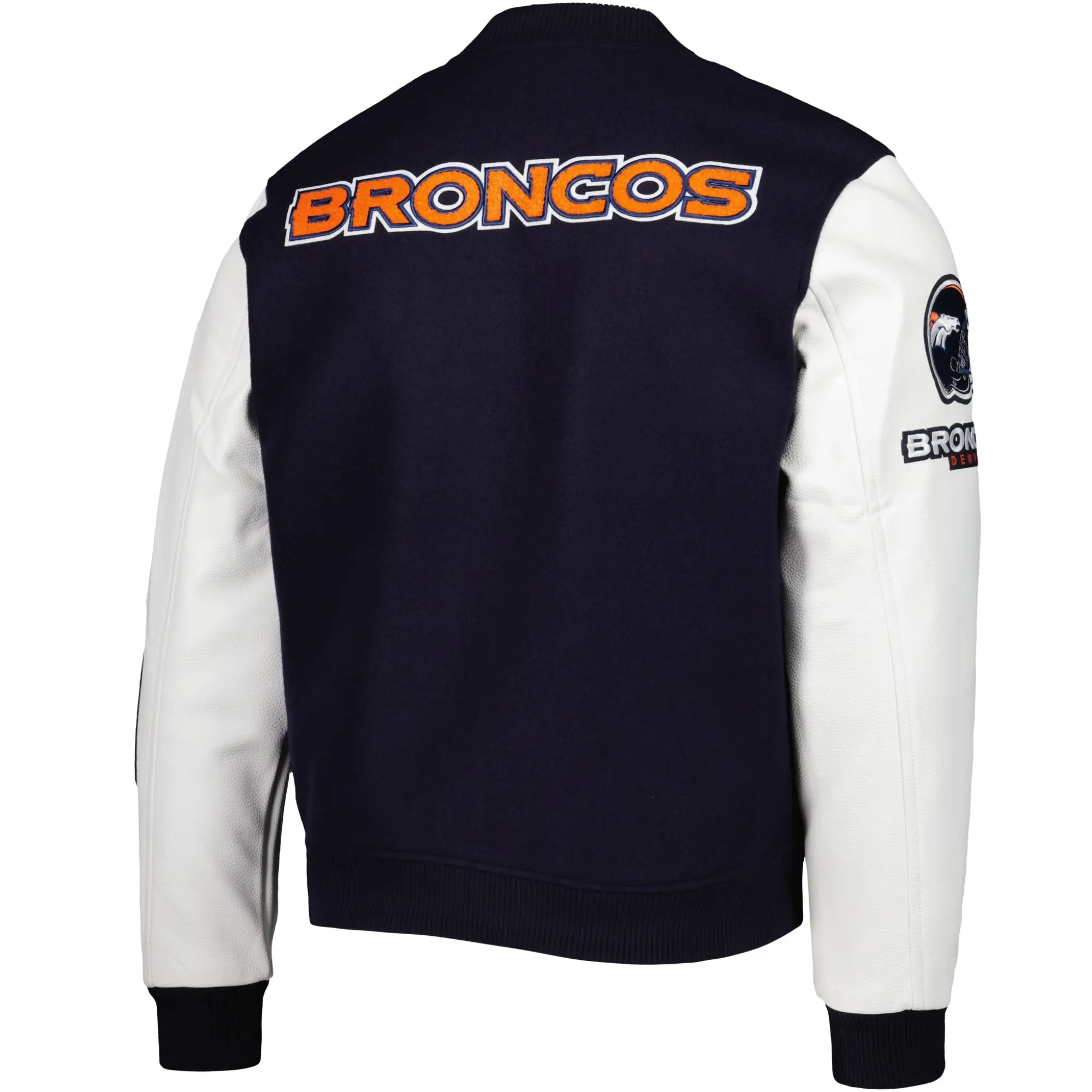 Denver Broncos Navy and White Varsity Jacket