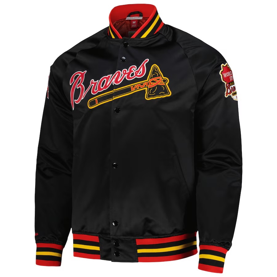 Milwaukee Braves Satin Raglan Full-Snap Jacket