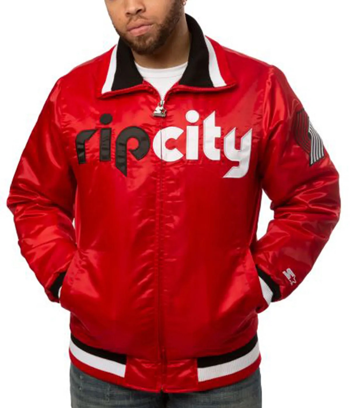 Portland Trailblazers Rip City Red Satin Jacket