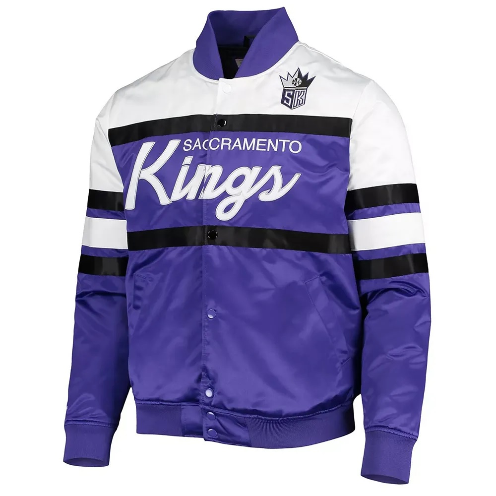 Sacramento Kings Hardwood Classics Script Satin Jacket