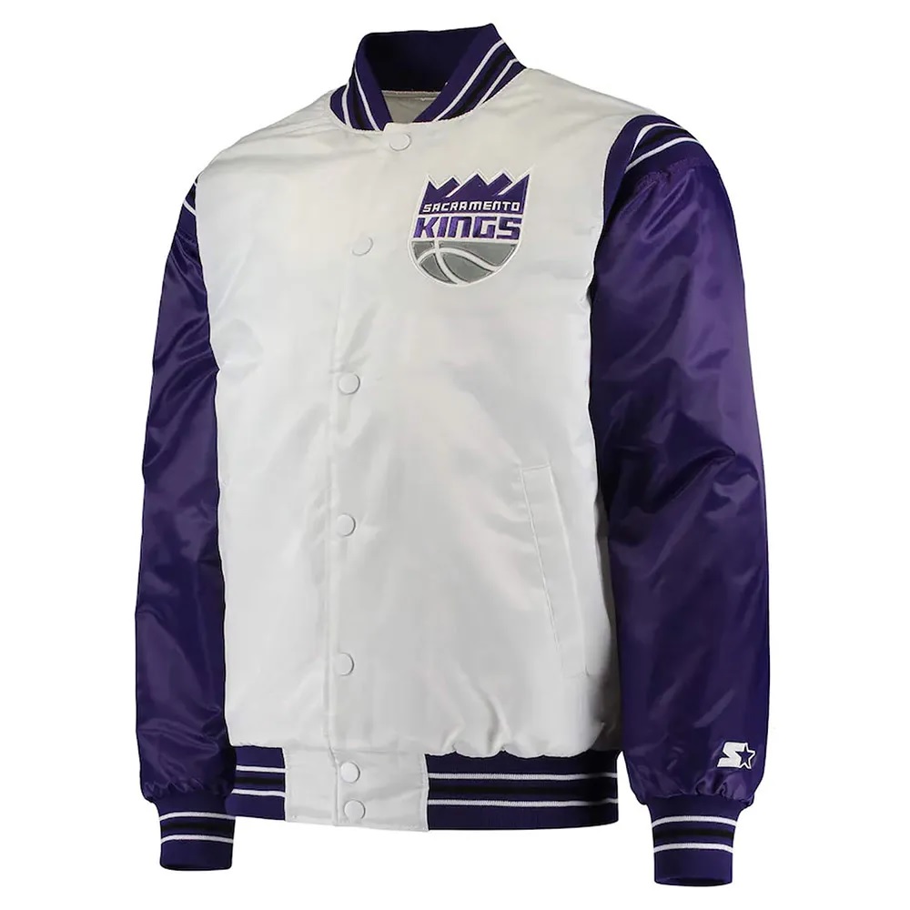 Sacramento Kings Renegade Purple and White Satin Jacket