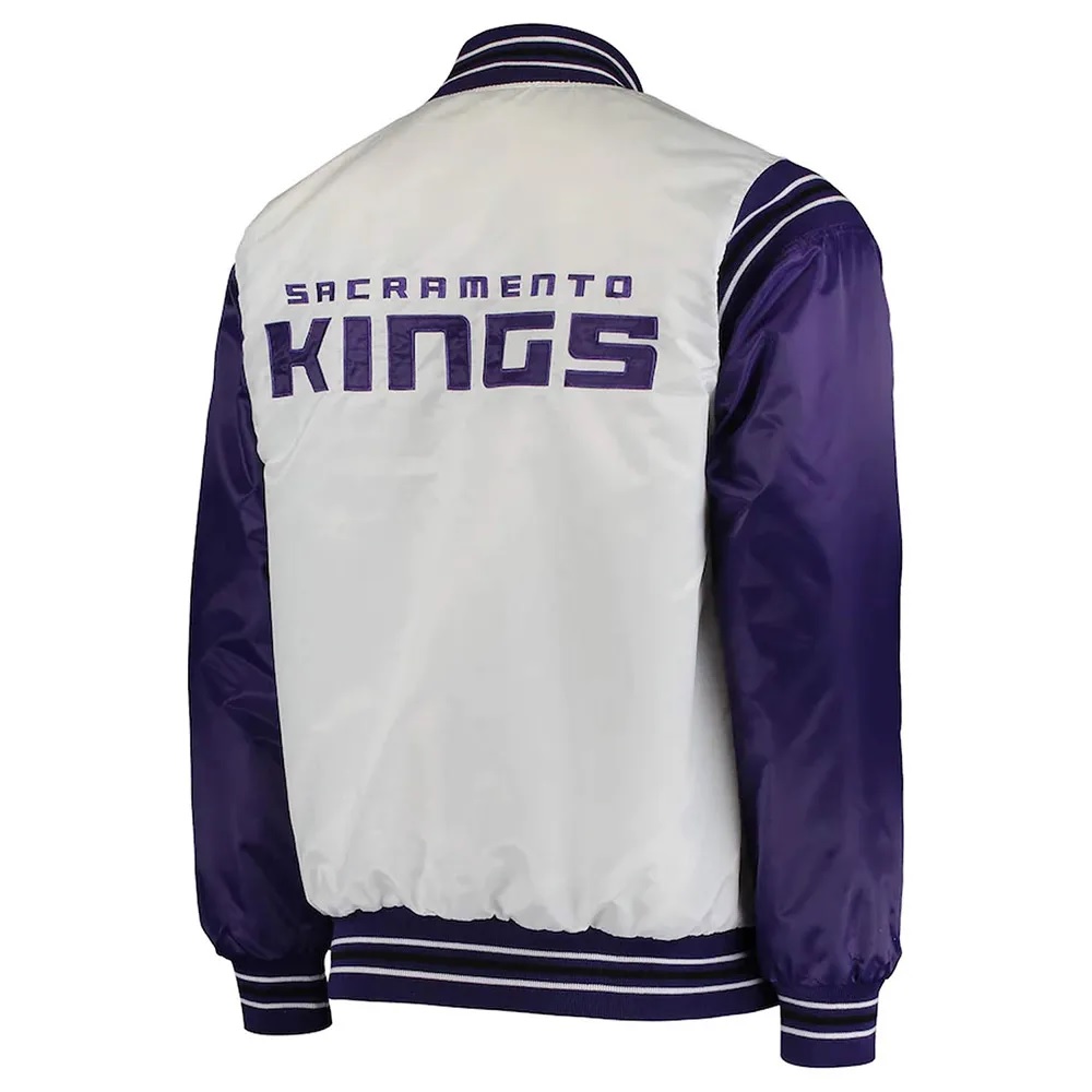 Sacramento Kings Renegade Purple and White Satin Jacket