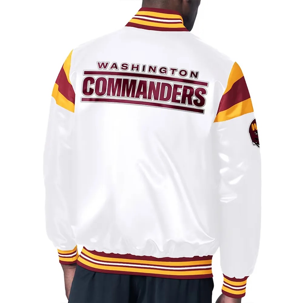 Washington Commanders Midweight White Satin Jacket