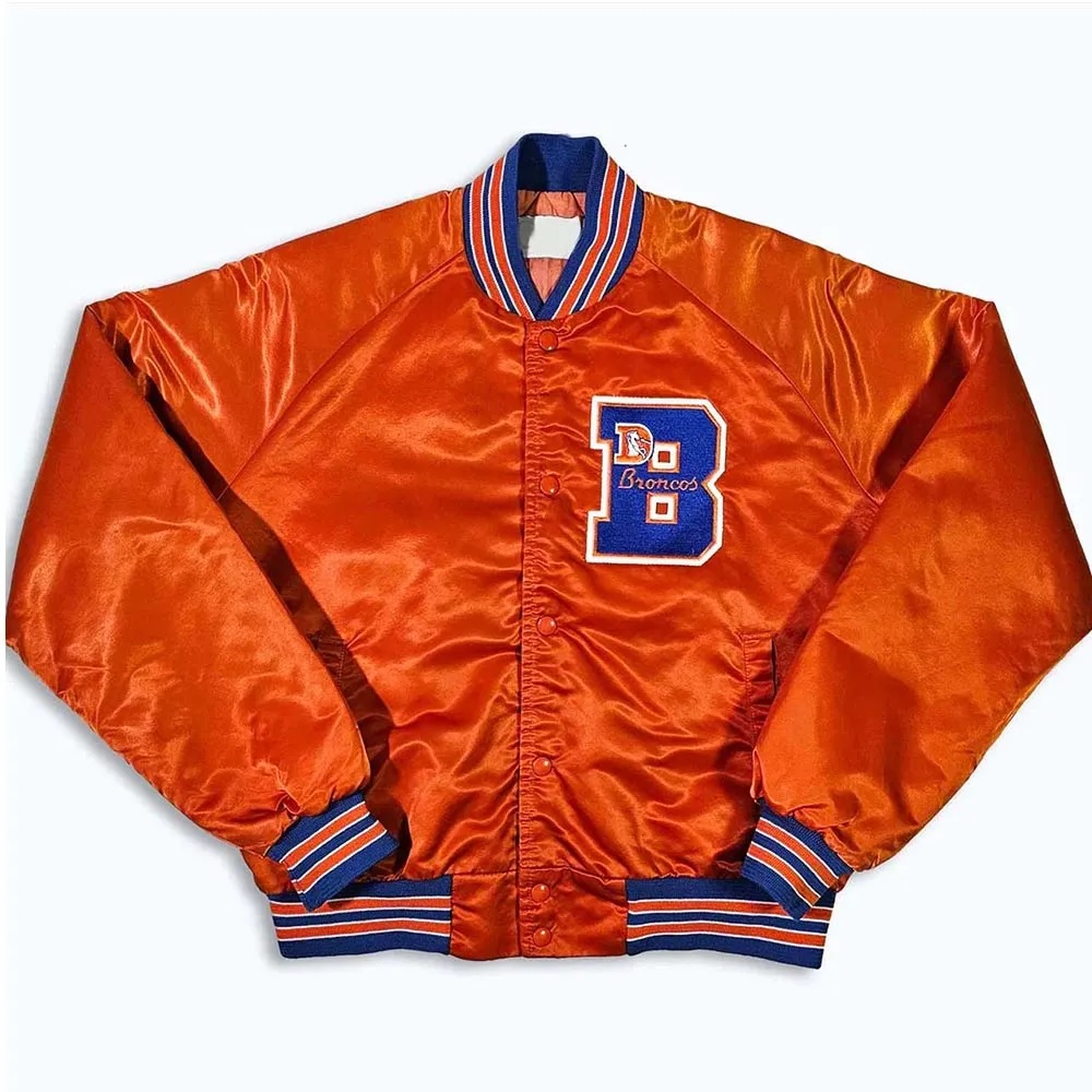 80s Denver Broncos Orange Bomber Jacket