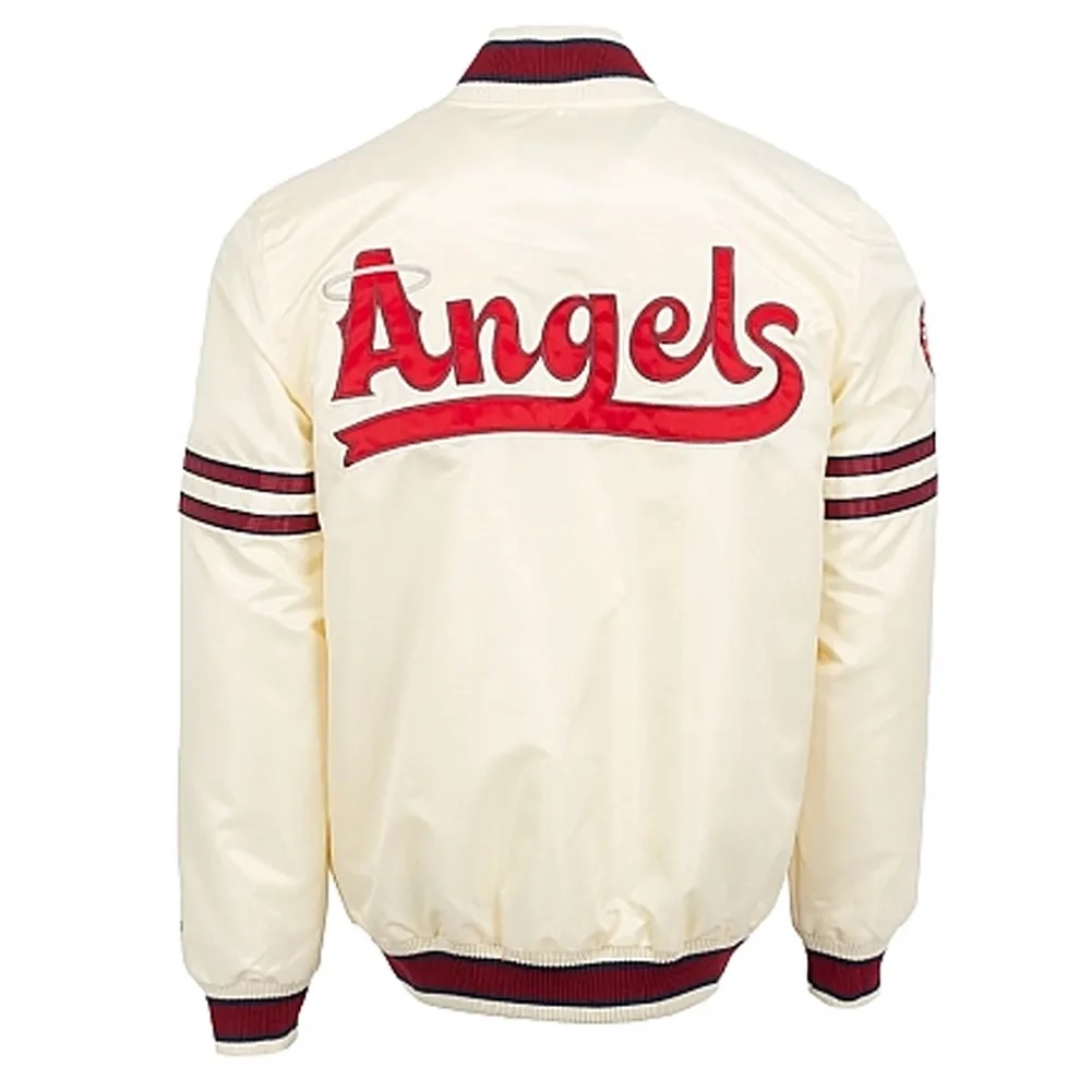 Angeles Angels City Connect Off White Satin Jacket