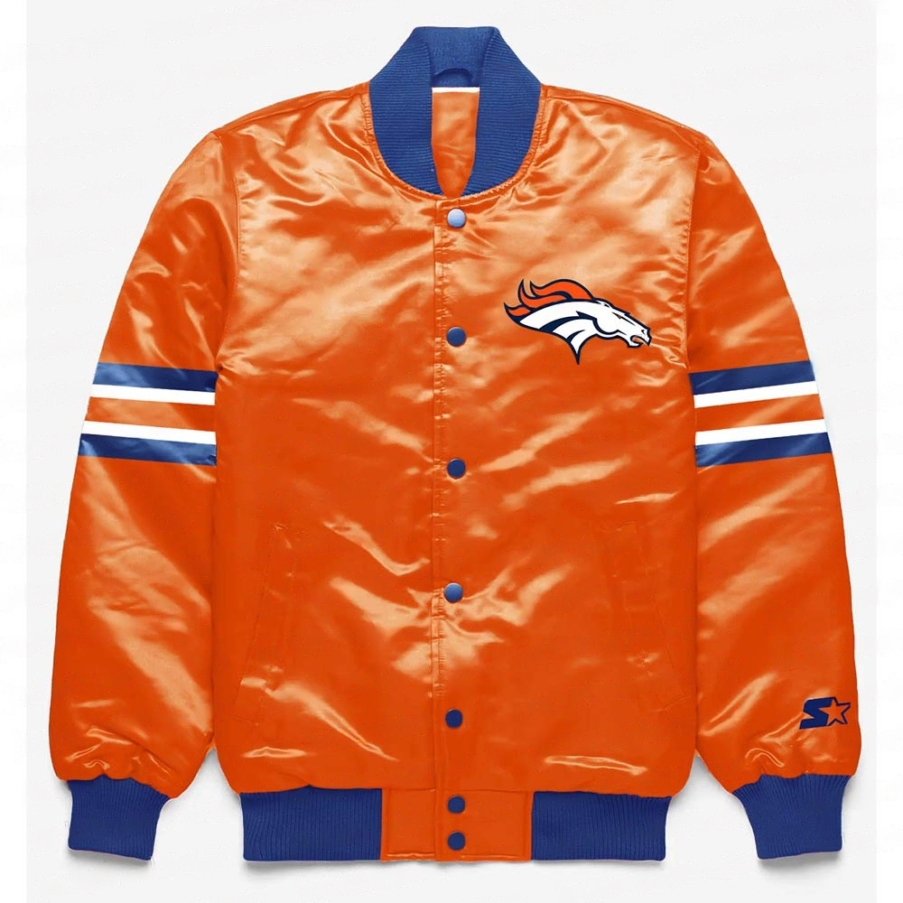 Denver Broncos Button Down Orange Jacket