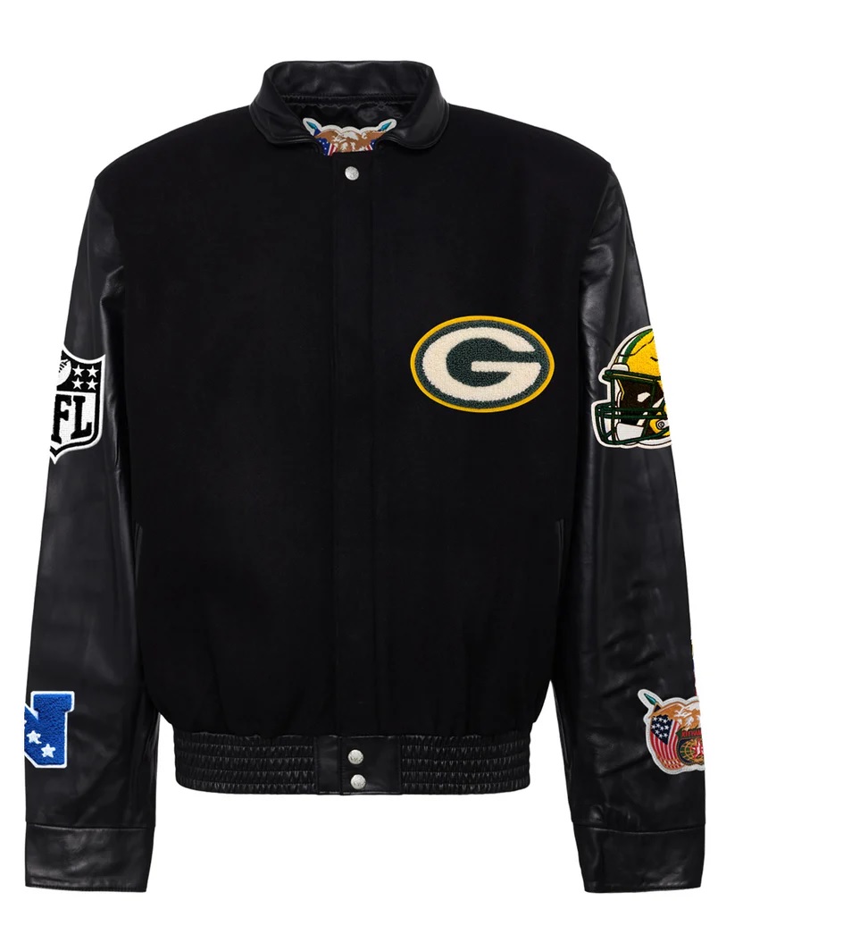 Green Bay Packers Jeff Hamilton Wool And Leather Jacket