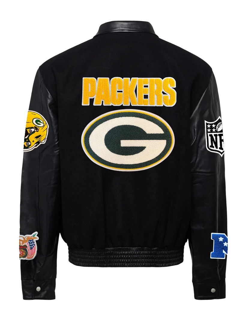 Green Bay Packers Jeff Hamilton Wool And Leather Jacket