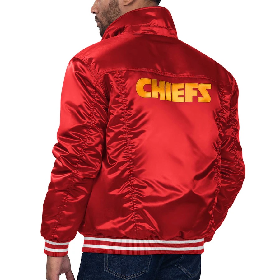 Levis x Starter Kansas City Chiefs Red Satin Varsity Jacket