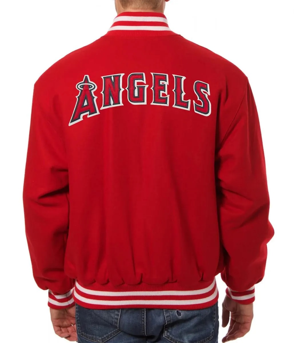 Los Angeles Angels Red Letterman Wool Jacket