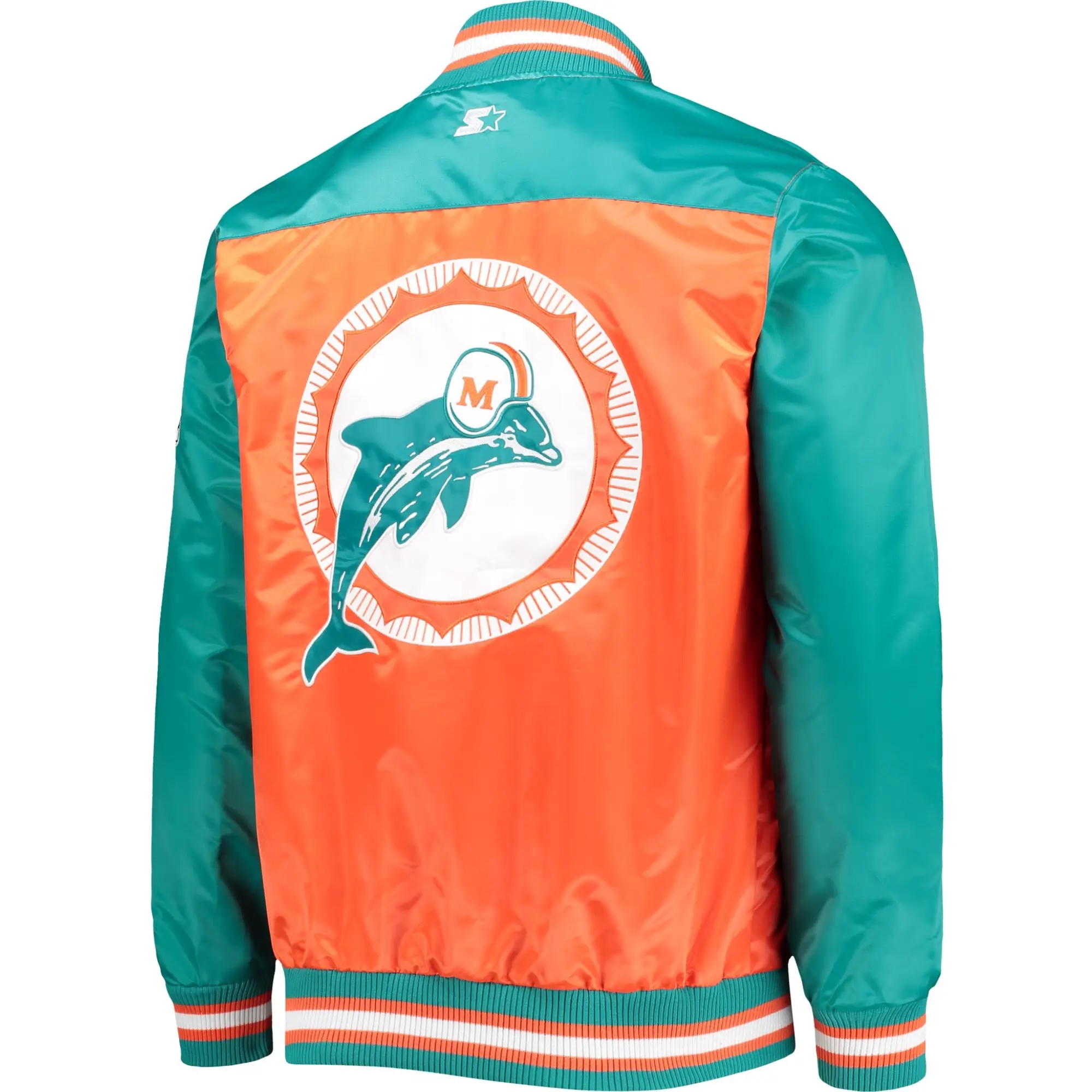 Miami Dolphins Classic Tradition II Satin Varsity JacketMiami Dolphins Classic Tradition II Satin Varsity Jacket