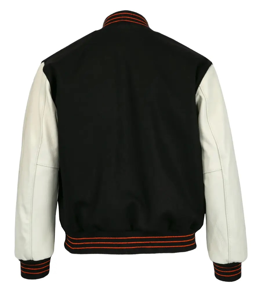 New York Giants 1951 Authentic Black Wool and Leather Jacket