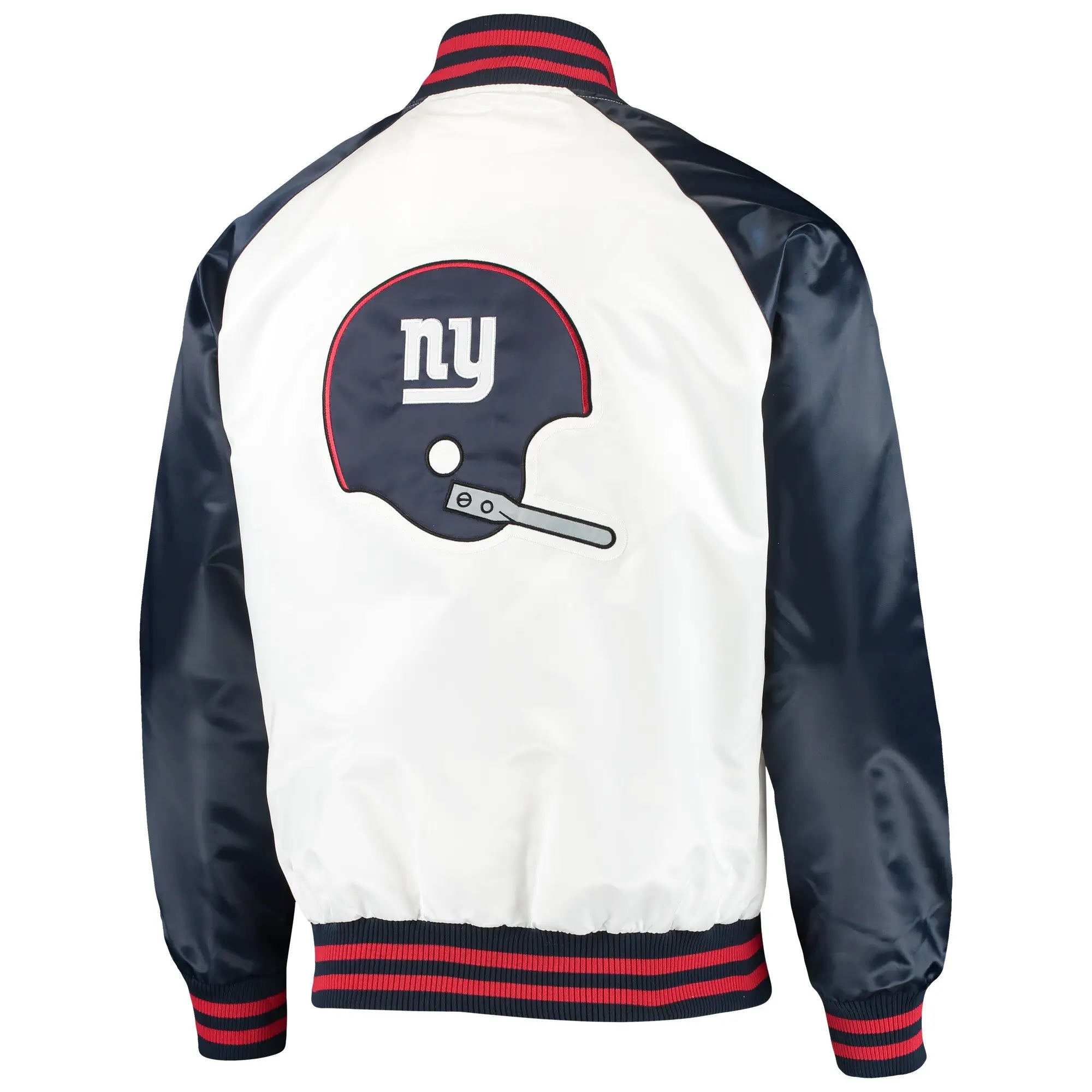 New York Giants Starter White and Navy Varsity Jacket